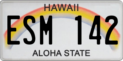 HI license plate ESM142