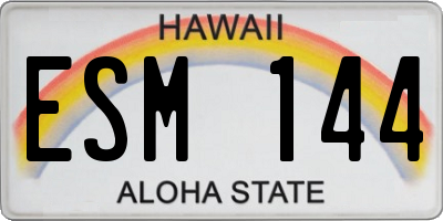 HI license plate ESM144