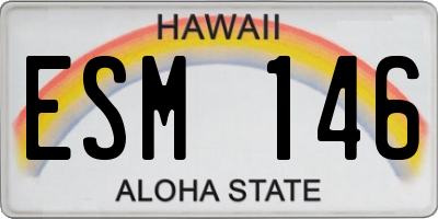 HI license plate ESM146