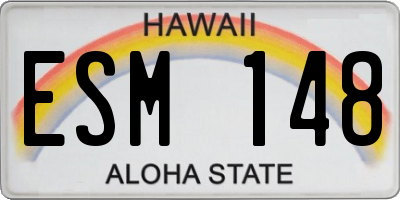 HI license plate ESM148