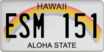 HI license plate ESM151