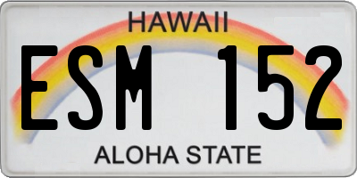 HI license plate ESM152