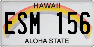 HI license plate ESM156