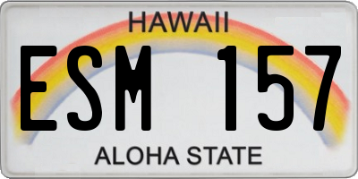 HI license plate ESM157