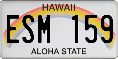HI license plate ESM159