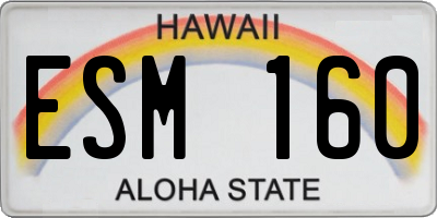 HI license plate ESM160