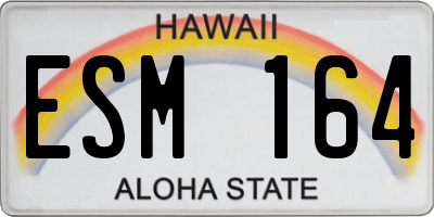 HI license plate ESM164