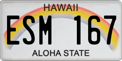 HI license plate ESM167