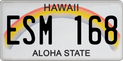 HI license plate ESM168
