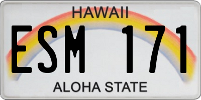 HI license plate ESM171