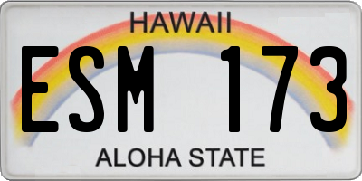 HI license plate ESM173