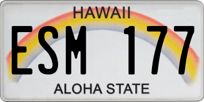 HI license plate ESM177