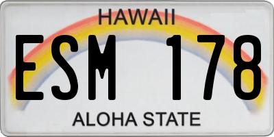 HI license plate ESM178