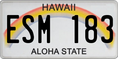 HI license plate ESM183