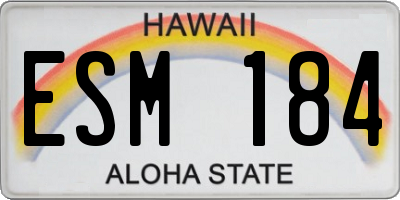 HI license plate ESM184