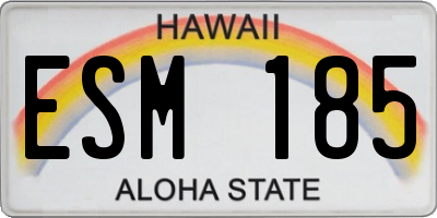 HI license plate ESM185