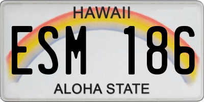 HI license plate ESM186
