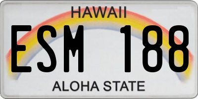 HI license plate ESM188
