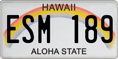 HI license plate ESM189
