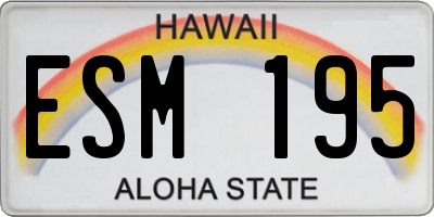 HI license plate ESM195