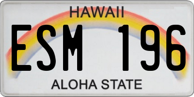 HI license plate ESM196