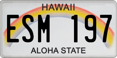 HI license plate ESM197