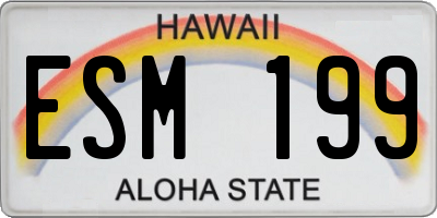 HI license plate ESM199