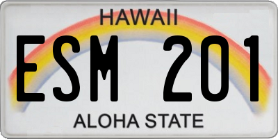 HI license plate ESM201