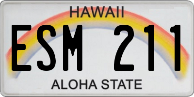 HI license plate ESM211