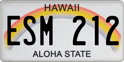 HI license plate ESM212