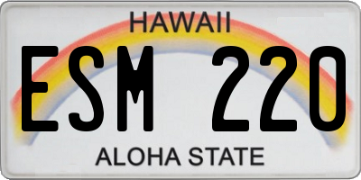 HI license plate ESM220