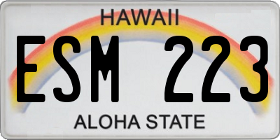 HI license plate ESM223