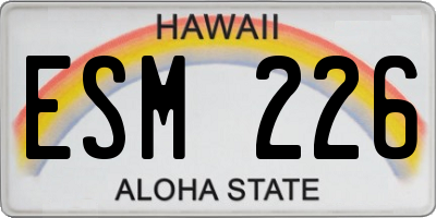 HI license plate ESM226
