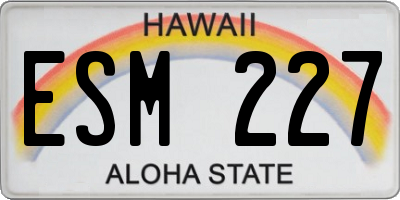 HI license plate ESM227