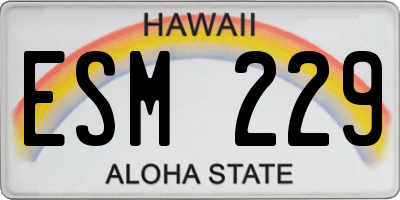 HI license plate ESM229