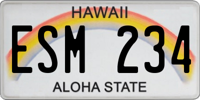 HI license plate ESM234