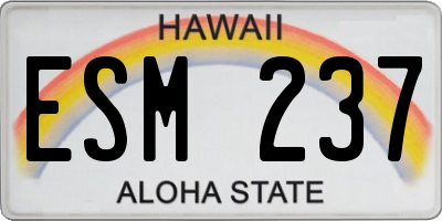HI license plate ESM237