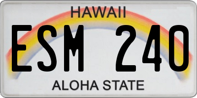 HI license plate ESM240