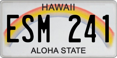 HI license plate ESM241