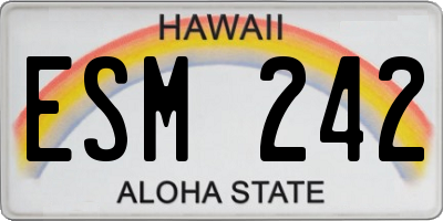 HI license plate ESM242