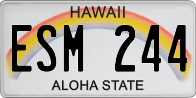 HI license plate ESM244