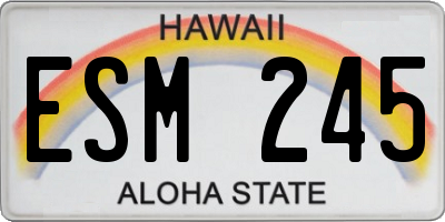 HI license plate ESM245