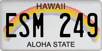 HI license plate ESM249