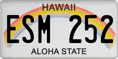 HI license plate ESM252