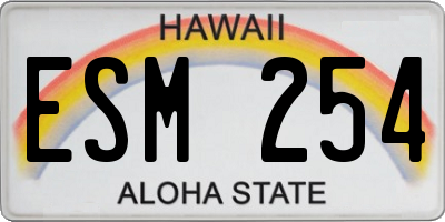 HI license plate ESM254