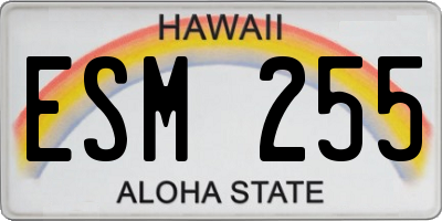 HI license plate ESM255
