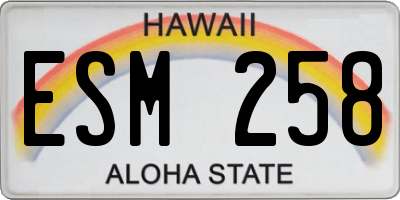 HI license plate ESM258