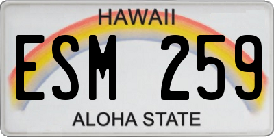 HI license plate ESM259