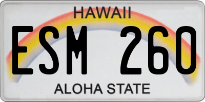 HI license plate ESM260