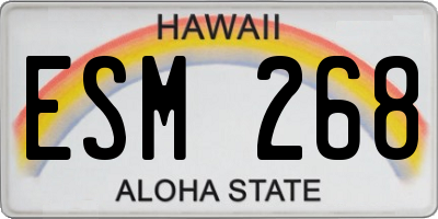 HI license plate ESM268